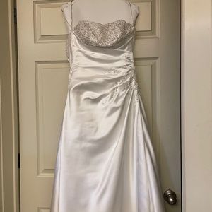 Maggie Sottrò Satin-like Wedding Dress or Debutante Dress, Beaded, Lace up back